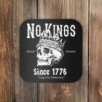 No Kings Since 1776 Skull Resist Long Live Democracy Coaster thumb 0