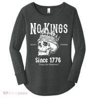 No Kings Since 1776 Skull Resist Long Live Democracy Women's Perfect Tri Tunic Long Sleeve Shirt thumb 0
