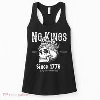 No Kings Since 1776 Skull Resist Long Live Democracy Women's Tank Top thumb 0