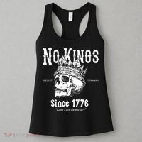 No Kings Since 1776 Skull Resist Long Live Democracy Women's Tank Top thumb 3