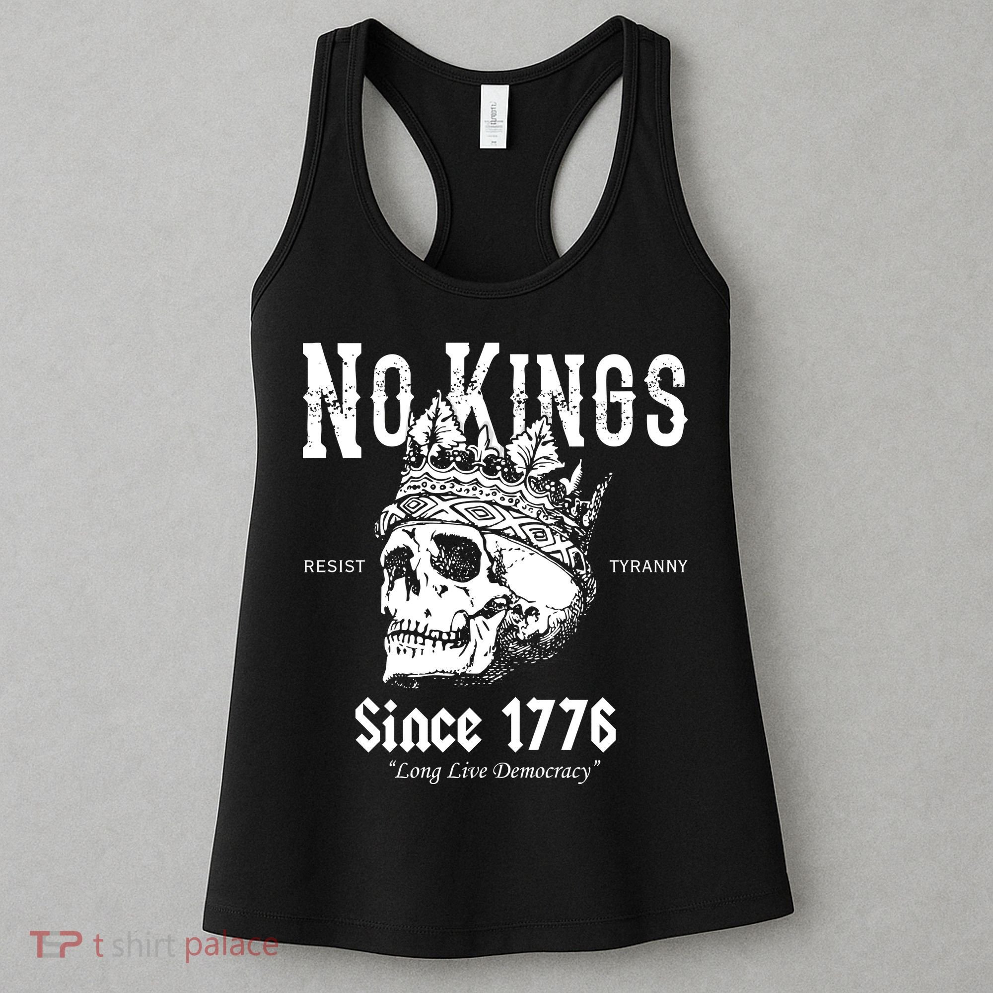 No Kings Since 1776 Skull Resist Long Live Democracy Women's Tank Top