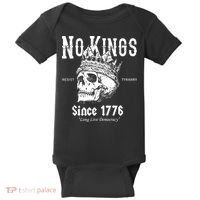 No Kings Since 1776 Skull Resist Long Live Democracy Baby Bodysuit thumb 0