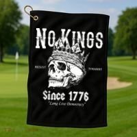 No Kings Since 1776 Skull Resist Long Live Democracy Golf Towel thumb 1