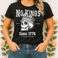 No Kings Since 1776 Skull Resist Long Live Democracy Women's T-Shirt thumb 2