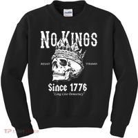 No Kings Since 1776 Skull Resist Long Live Democracy Kids Sweatshirt thumb 0