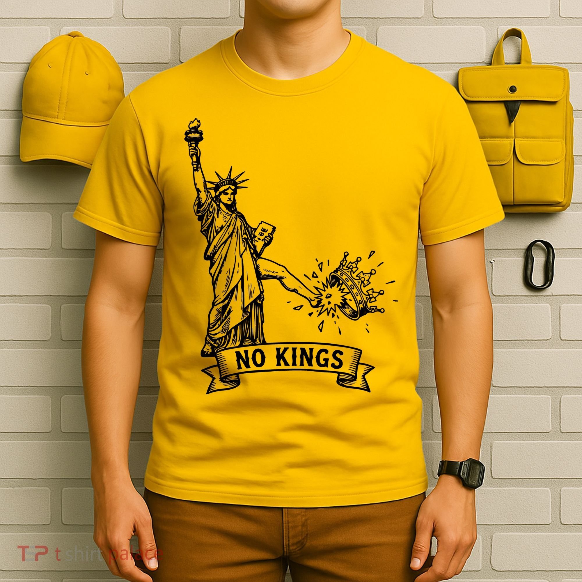 NO Kings Statue Of Liberty Kicks Crown T-Shirt