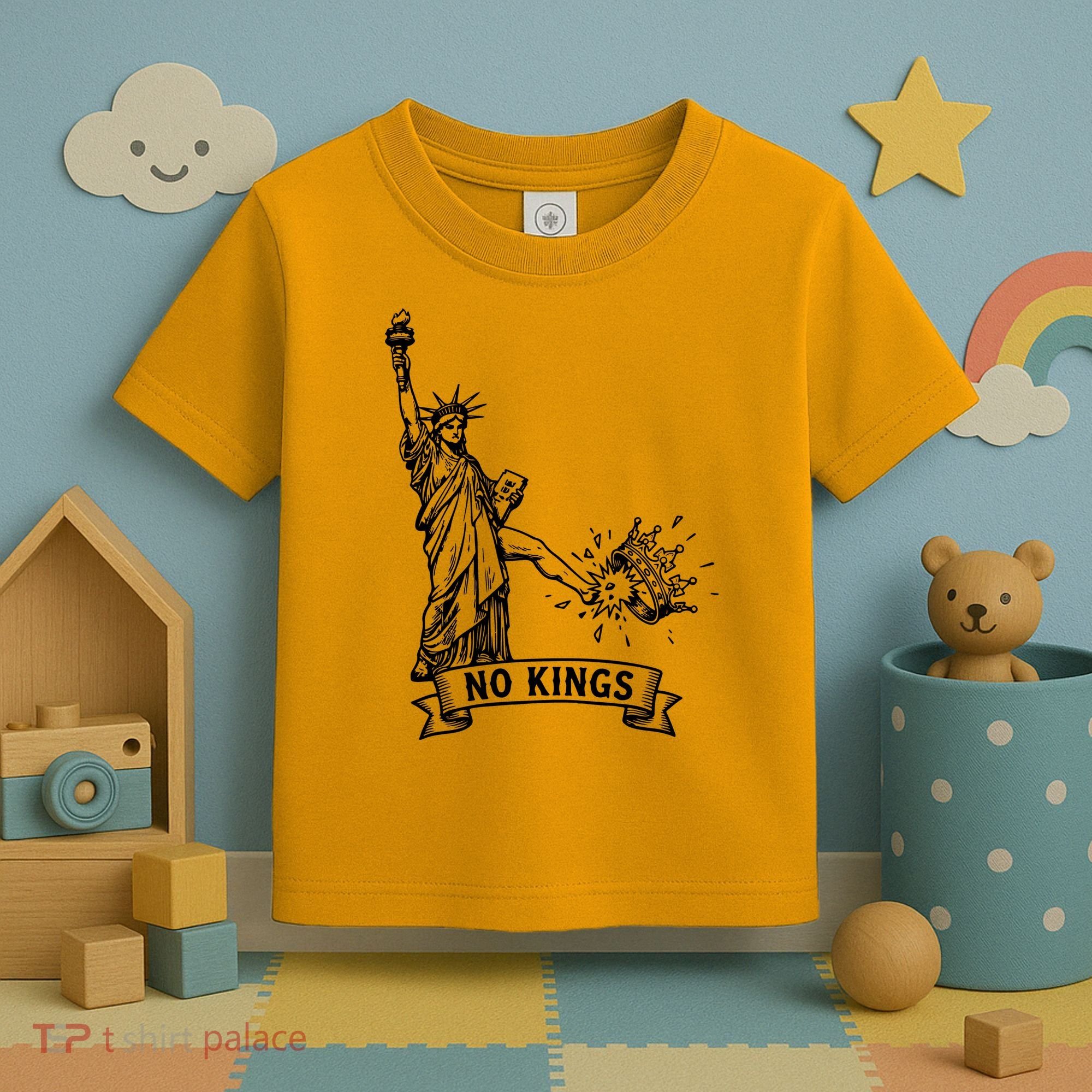 NO Kings Statue Of Liberty Kicks Crown Toddler T-Shirt