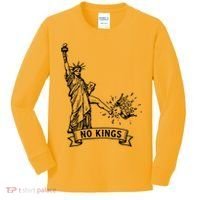 NO Kings Statue Of Liberty Kicks Crown Kids Long Sleeve Shirt thumb 0