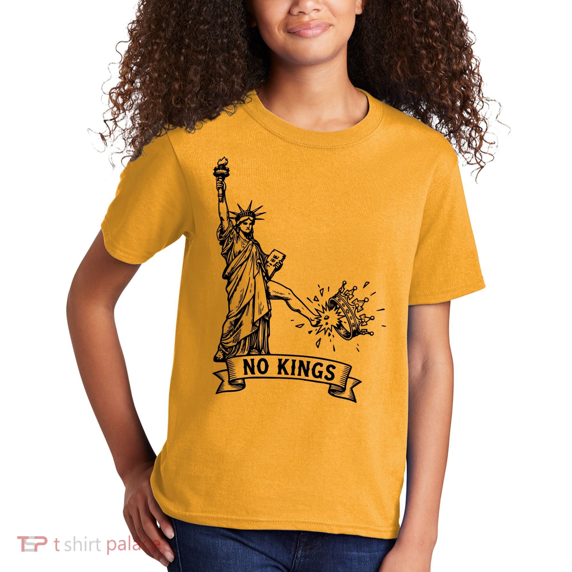 NO Kings Statue Of Liberty Kicks Crown Kids T-Shirt