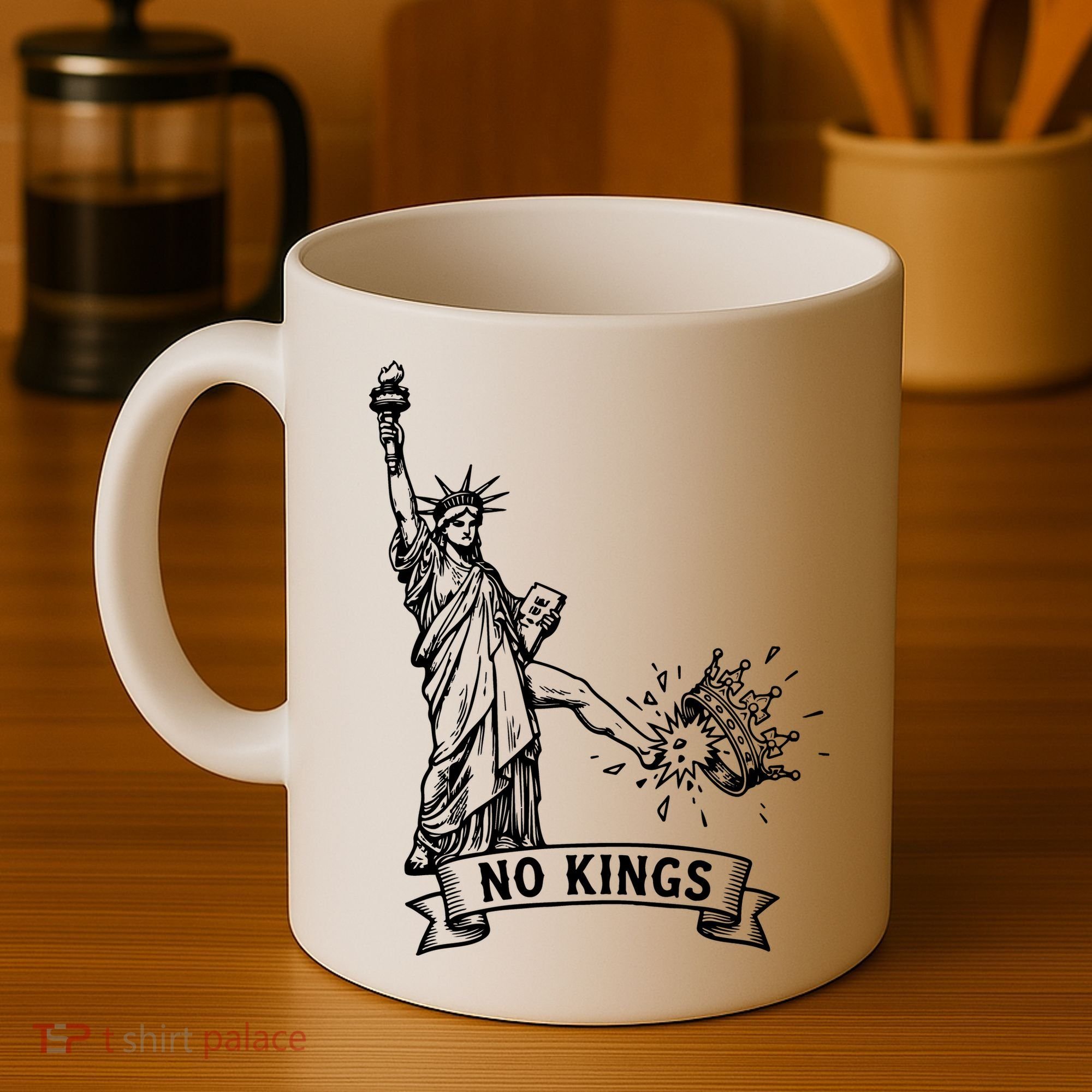 NO Kings Statue Of Liberty Kicks Crown Coffee Mug