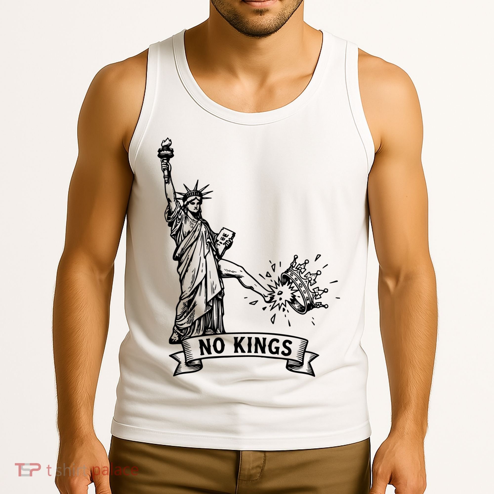 NO Kings Statue Of Liberty Kicks Crown Tank Top
