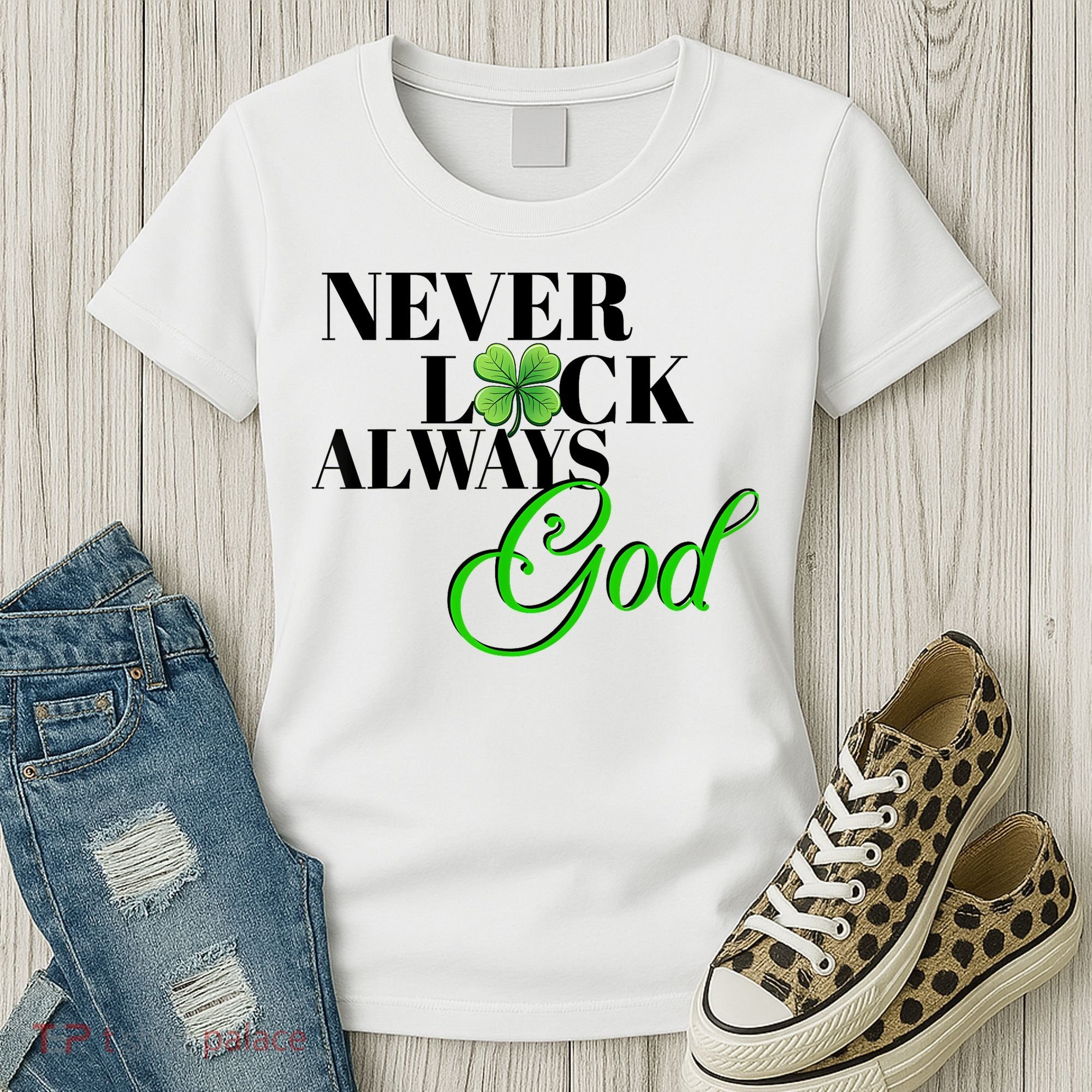 Never Luck Always God St Patrick’S Day Women's T-Shirt