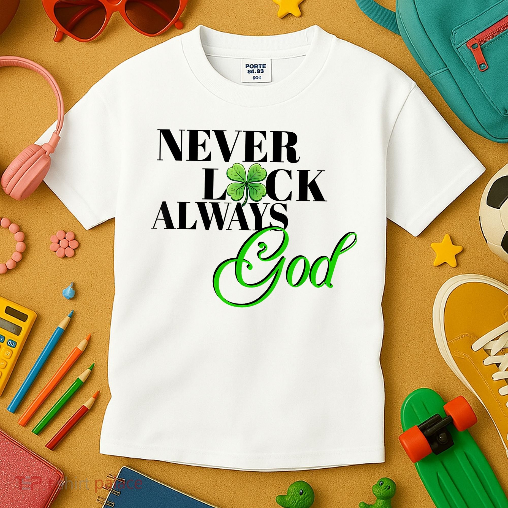 Never Luck Always God St Patrick’S Day Kids T-Shirt