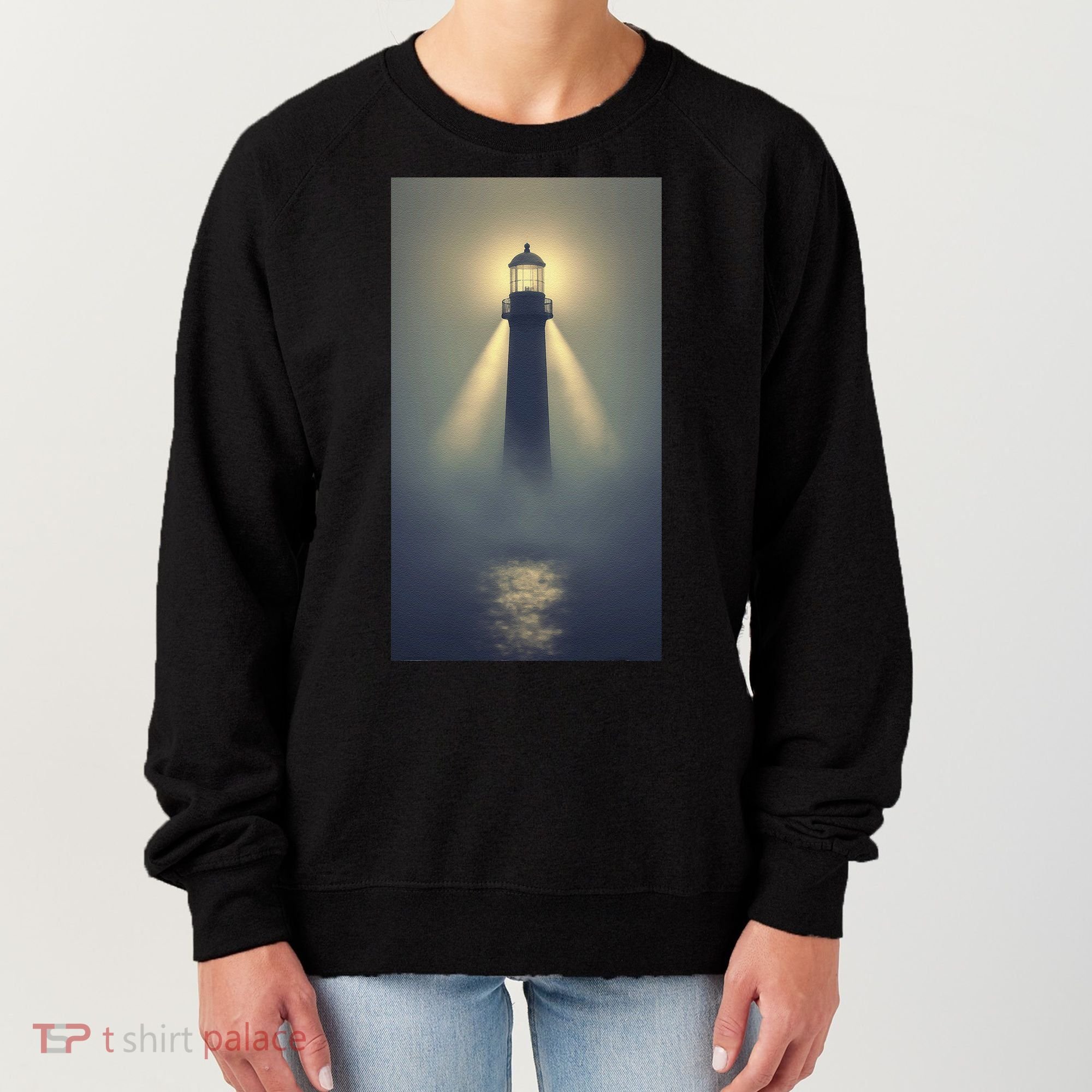 Nautical Lighthouse Beam Ocean Maritime Fog Women's Sweatshirt