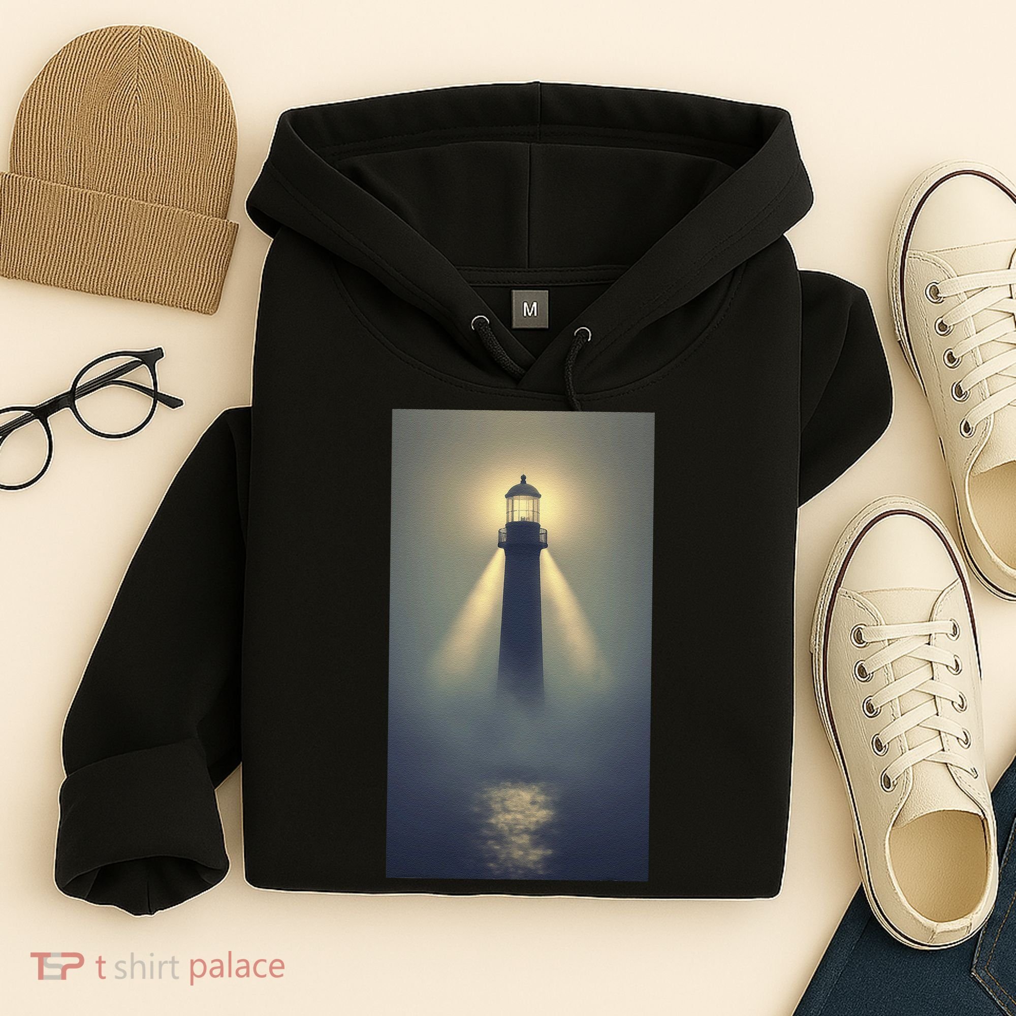 Nautical Lighthouse Beam Ocean Maritime Fog Hoodie
