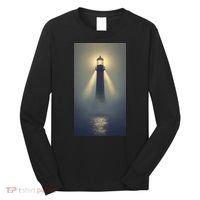 Nautical Lighthouse Beam Ocean Maritime Fog Long Sleeve Shirt thumb 0