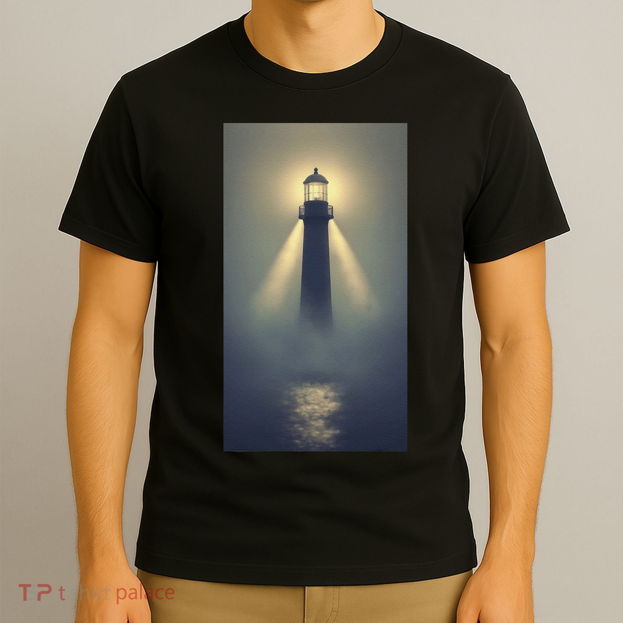 Nautical Lighthouse Beam Ocean Maritime Fog T-Shirt