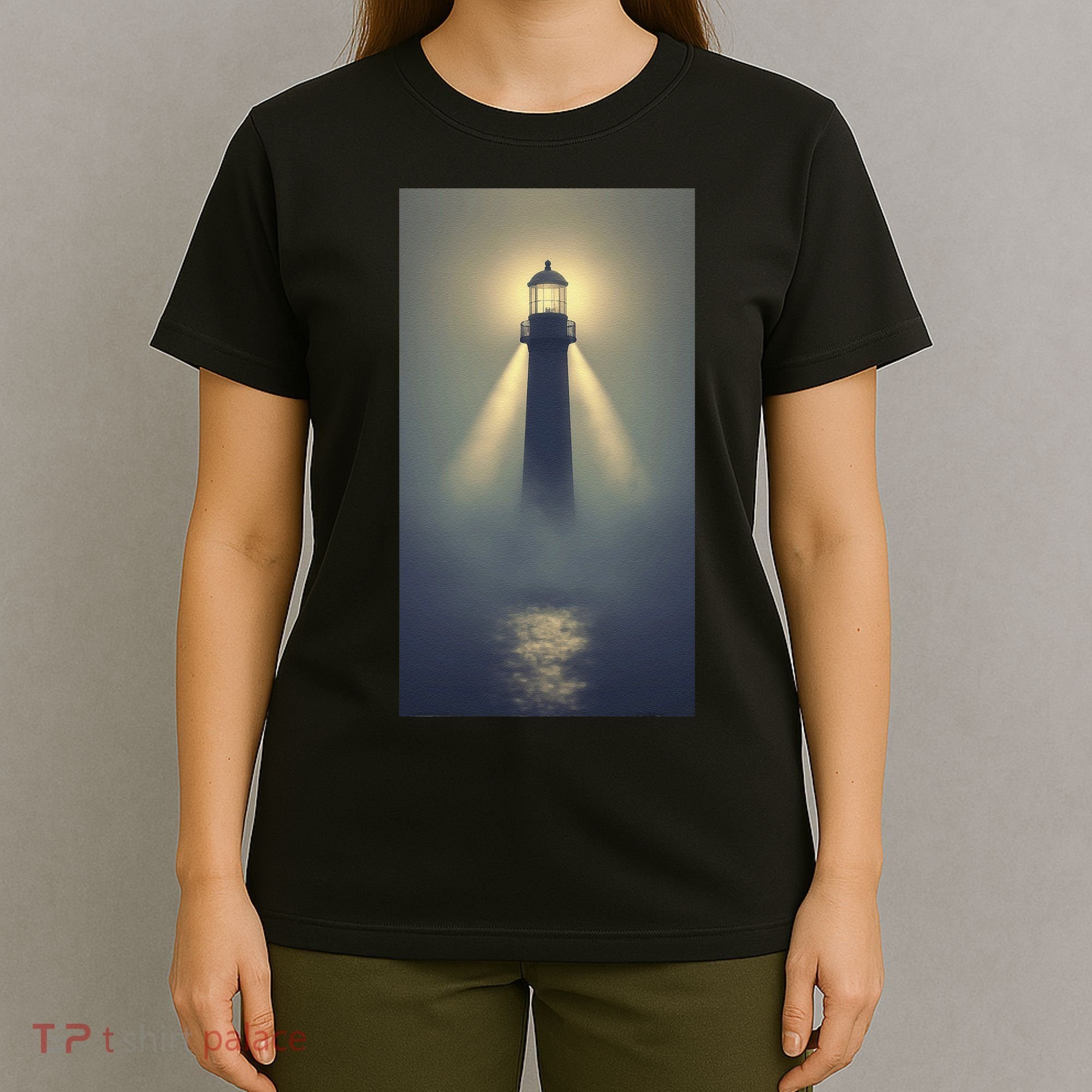 Nautical Lighthouse Beam Ocean Maritime Fog T-Shirt