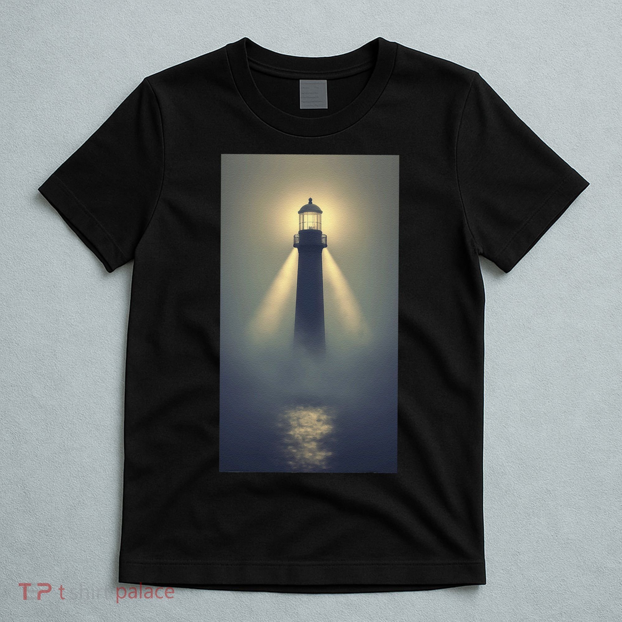 Nautical Lighthouse Beam Ocean Maritime Fog T-Shirt