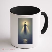 Nautical Lighthouse Beam Ocean Maritime Fog Coffee Mug thumb 1