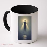 Nautical Lighthouse Beam Ocean Maritime Fog Coffee Mug thumb 0