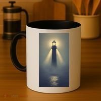 Nautical Lighthouse Beam Ocean Maritime Fog Coffee Mug thumb 4