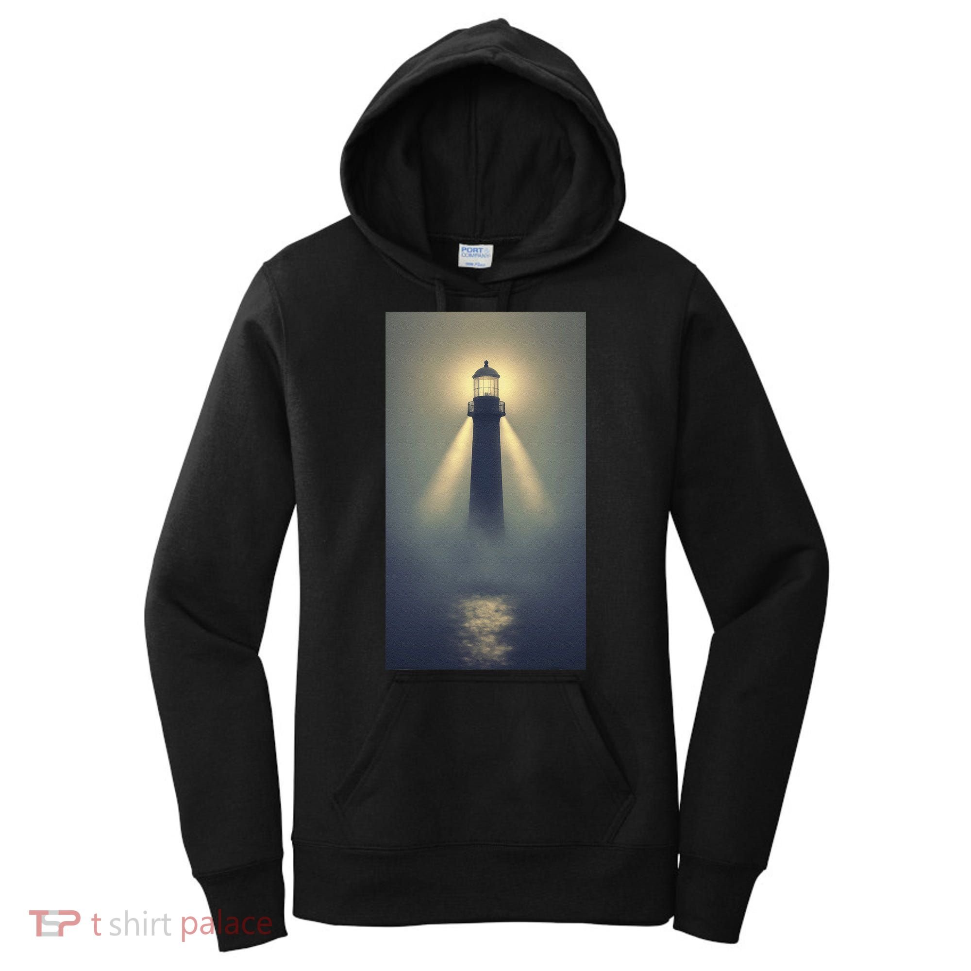 Nautical Lighthouse Beam Ocean Maritime Fog Women's Hoodie