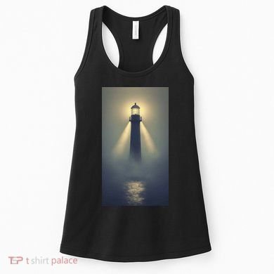 Nautical Lighthouse Beam Ocean Maritime Fog Women's Tank Top