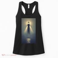 Nautical Lighthouse Beam Ocean Maritime Fog Women's Tank Top thumb 0
