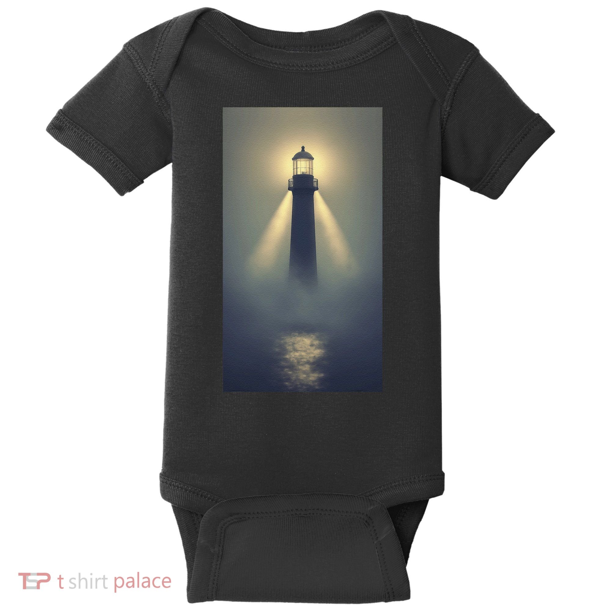 Nautical Lighthouse Beam Ocean Maritime Fog Baby Bodysuit