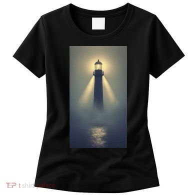 Nautical Lighthouse Beam Ocean Maritime Fog Women's T-Shirt