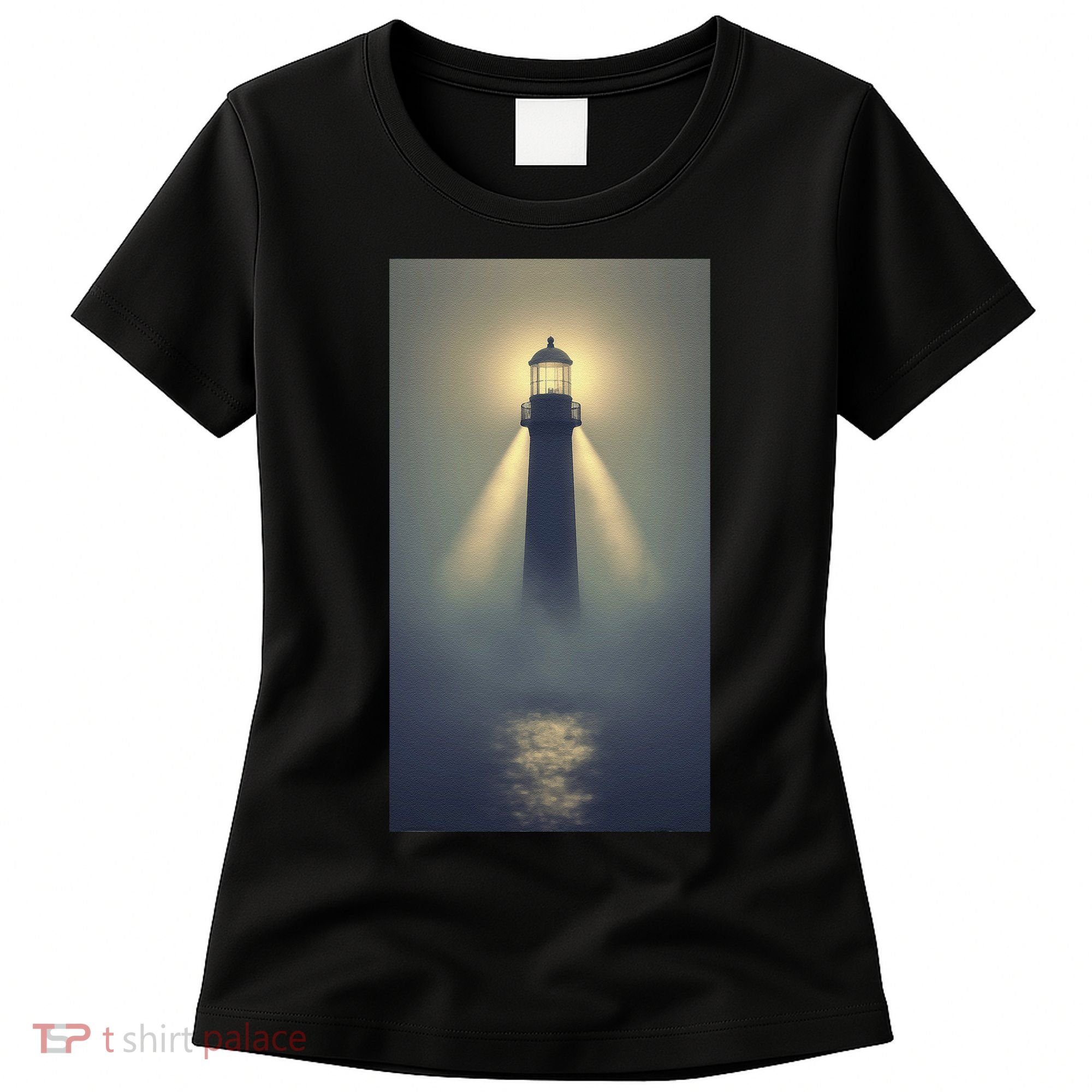 Nautical Lighthouse Beam Ocean Maritime Fog Women's T-Shirt