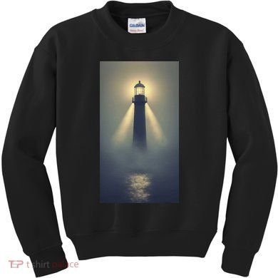 Nautical Lighthouse Beam Ocean Maritime Fog Kids Sweatshirt