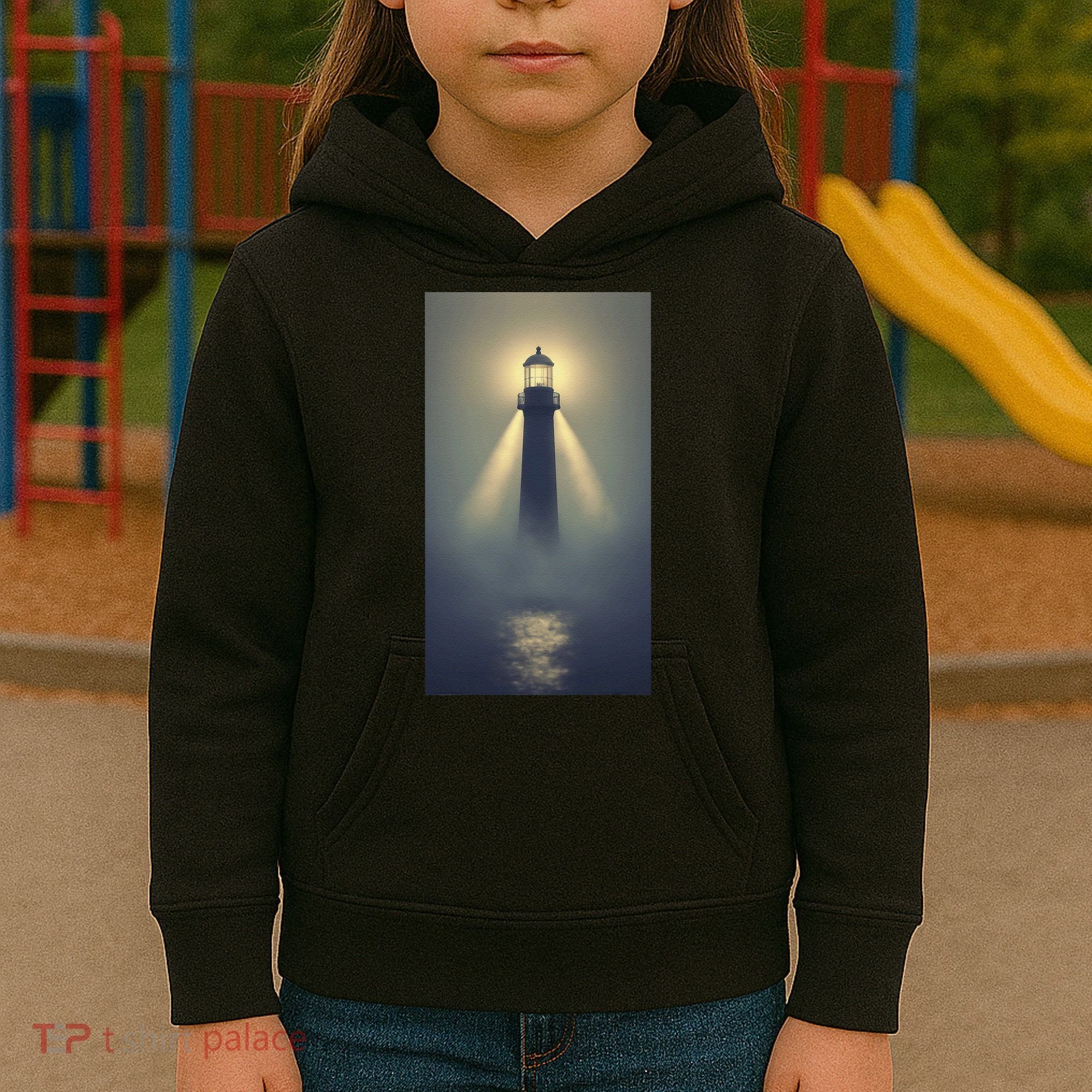 Nautical Lighthouse Beam Ocean Maritime Fog Kids Hoodie