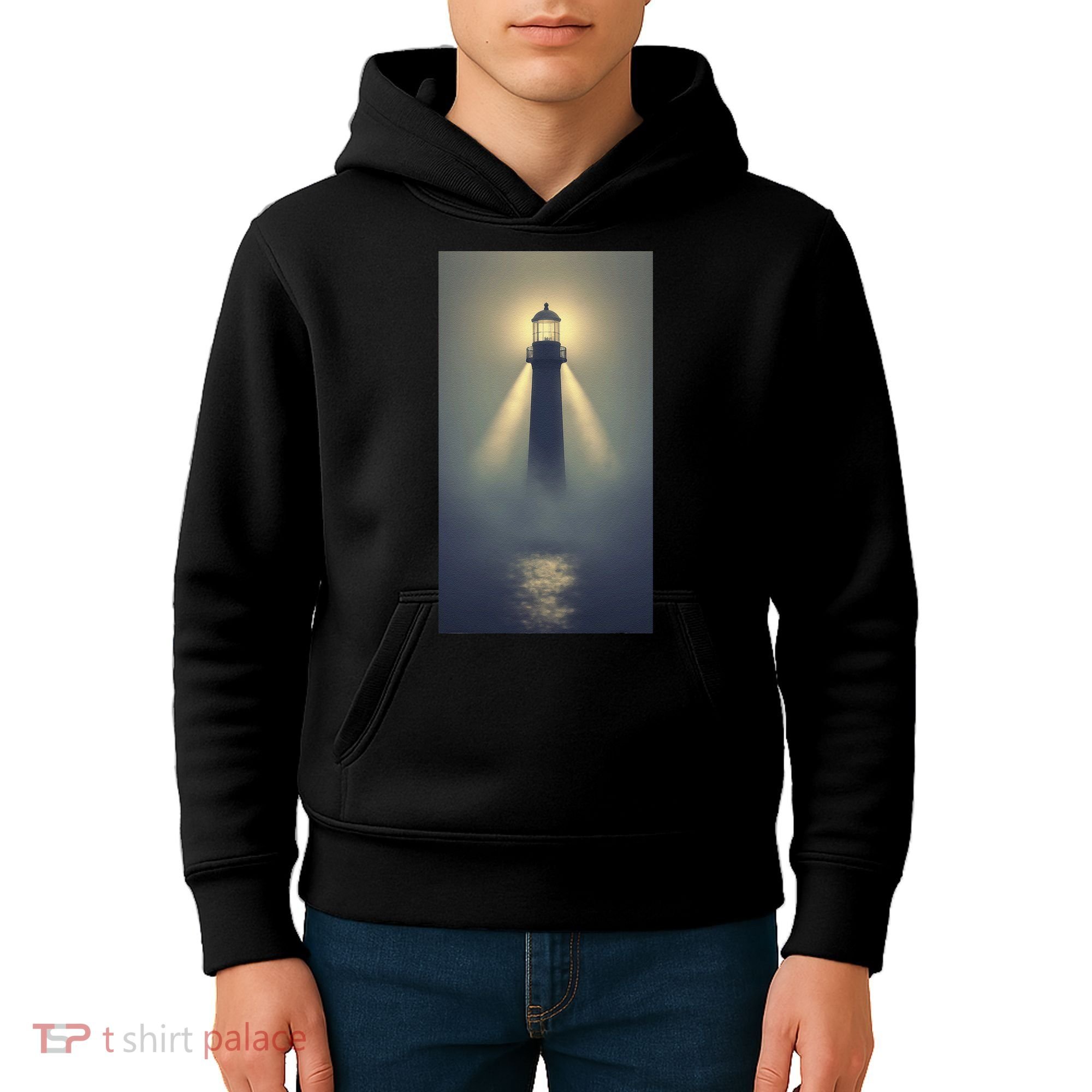 Nautical Lighthouse Beam Ocean Maritime Fog Kids Hoodie