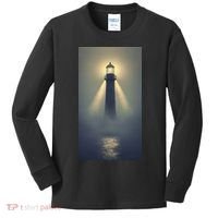 Nautical Lighthouse Beam Ocean Maritime Fog Kids Long Sleeve Shirt thumb 0