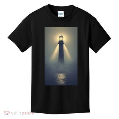 Nautical Lighthouse Beam Ocean Maritime Fog Kids T-Shirt