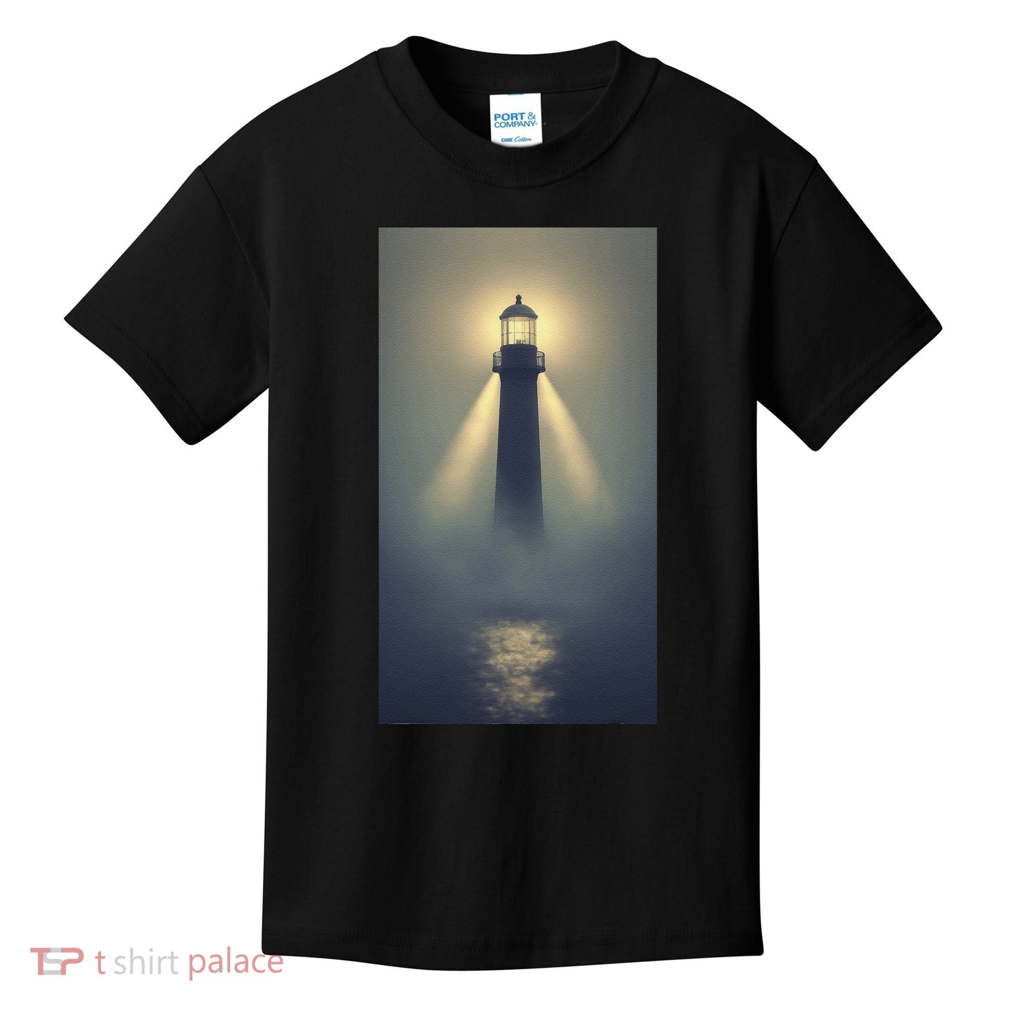 Nautical Lighthouse Beam Ocean Maritime Fog Kids T-Shirt