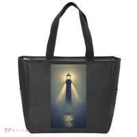 Nautical Lighthouse Beam Ocean Maritime Fog Tote Bag thumb 0