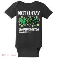 Not Lucky Blessed Christian   St Patrick Day Baby Bodysuit thumb 0