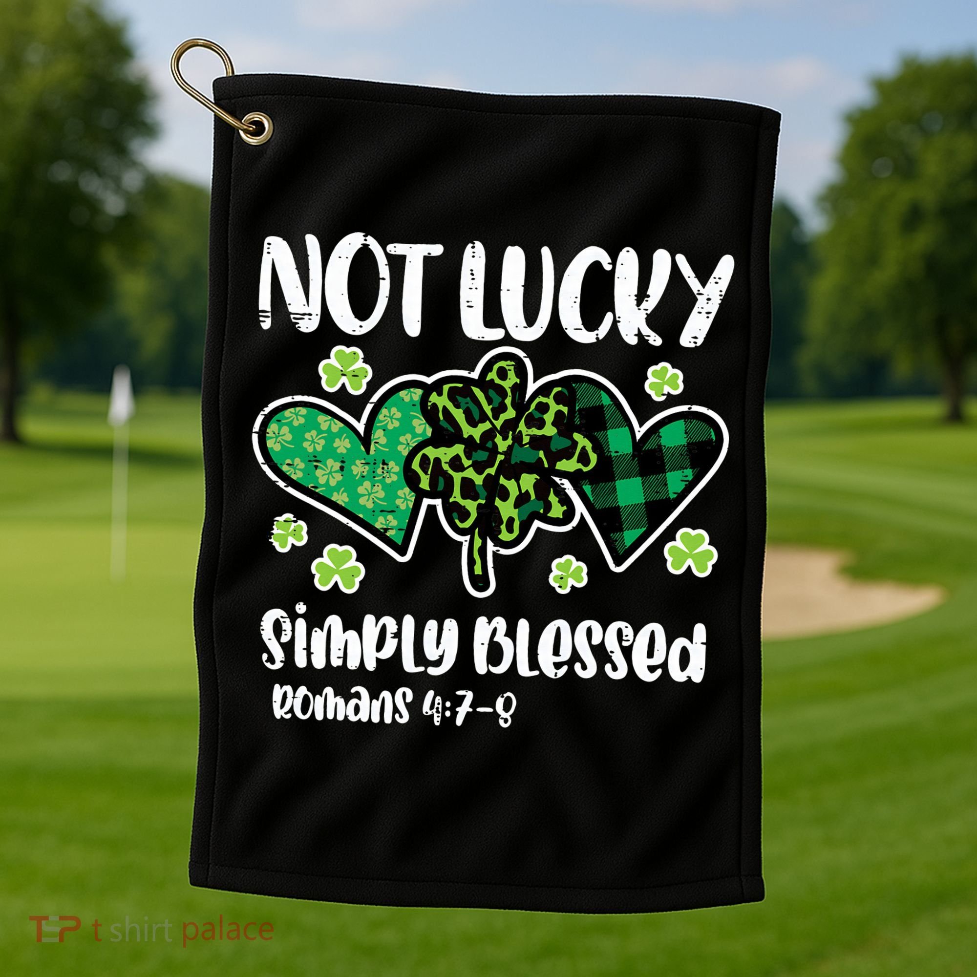 Not Lucky Blessed Christian   St Patrick Day Golf Towel