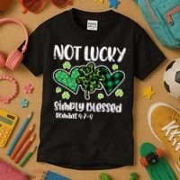 Not Lucky Blessed Christian   St Patrick Day Kids T-Shirt thumb 3