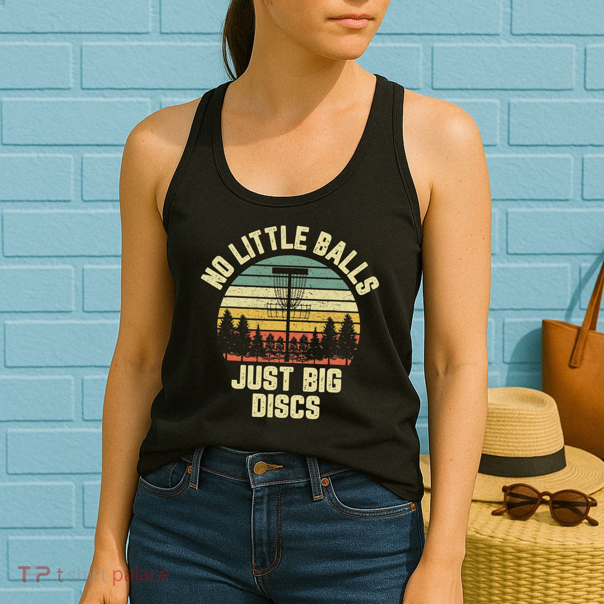No Little Balls Just Big Discs Funny Disc Golf Women's Tank Top