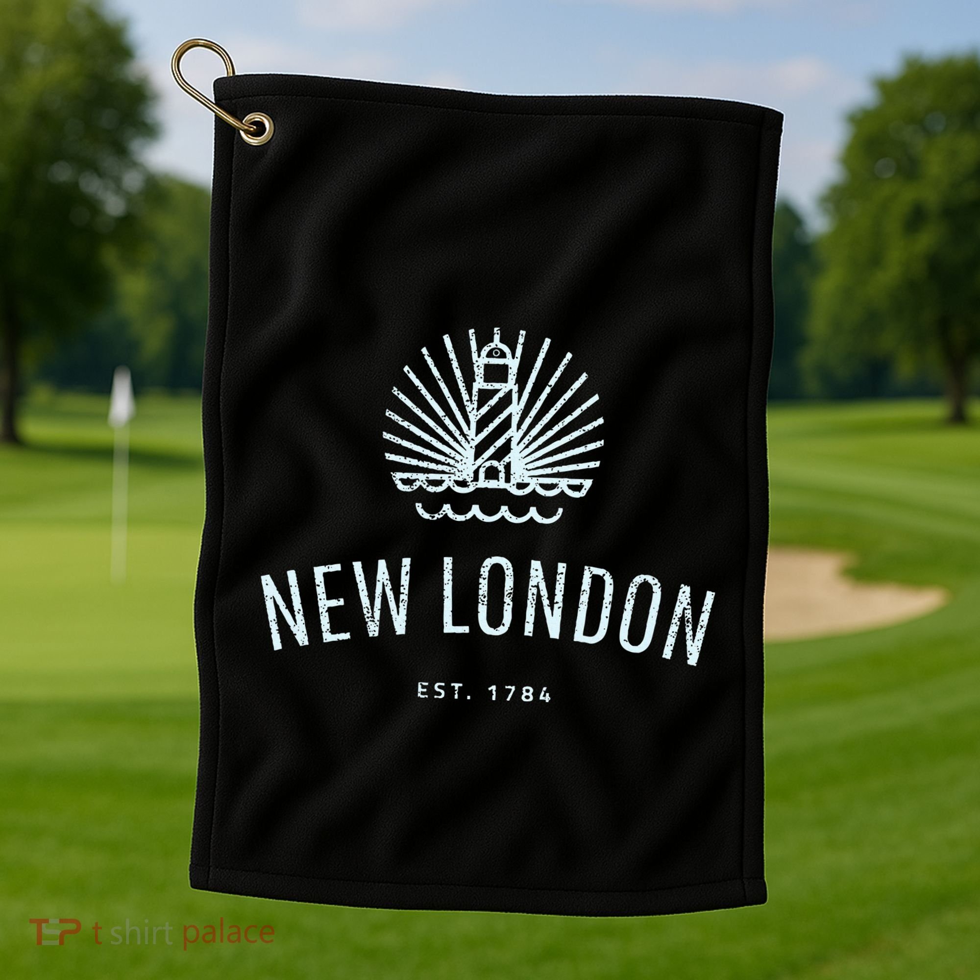 New London Connecticut Lighthouse Souvenir Golf Towel