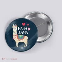 Nana Llama Cute Love Llamas & Alpacas Gift Tees Button thumb 0
