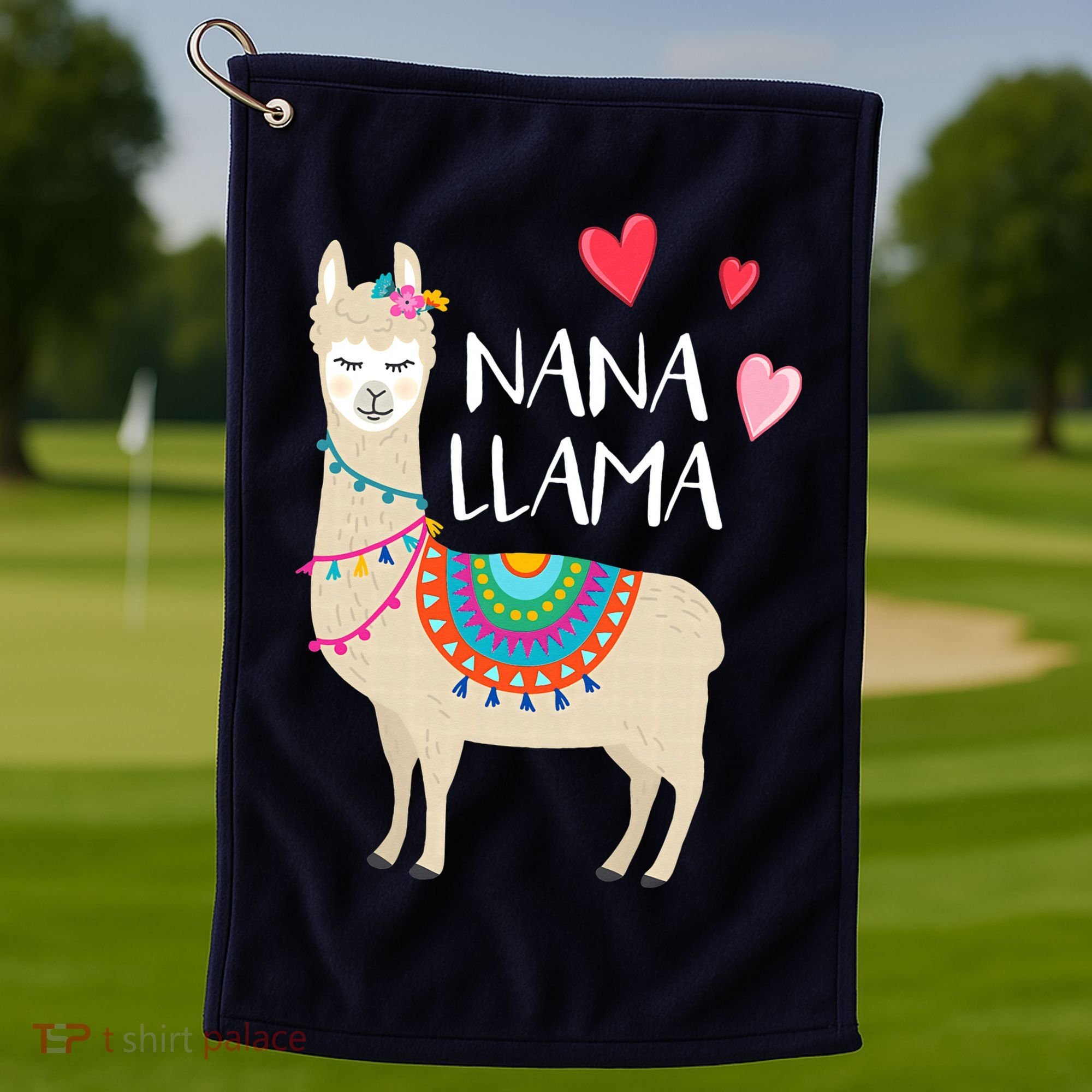 Nana Llama Cute Love Llamas & Alpacas Gift Tees Golf Towel