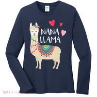 Nana Llama Cute Love Llamas & Alpacas Gift Tees Women's Long Sleeve Shirt thumb 0