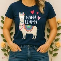 Nana Llama Cute Love Llamas & Alpacas Gift Tees Women's T-Shirt thumb 2