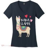Nana Llama Cute Love Llamas & Alpacas Gift Tees Women's V-Neck T-Shirt thumb 0