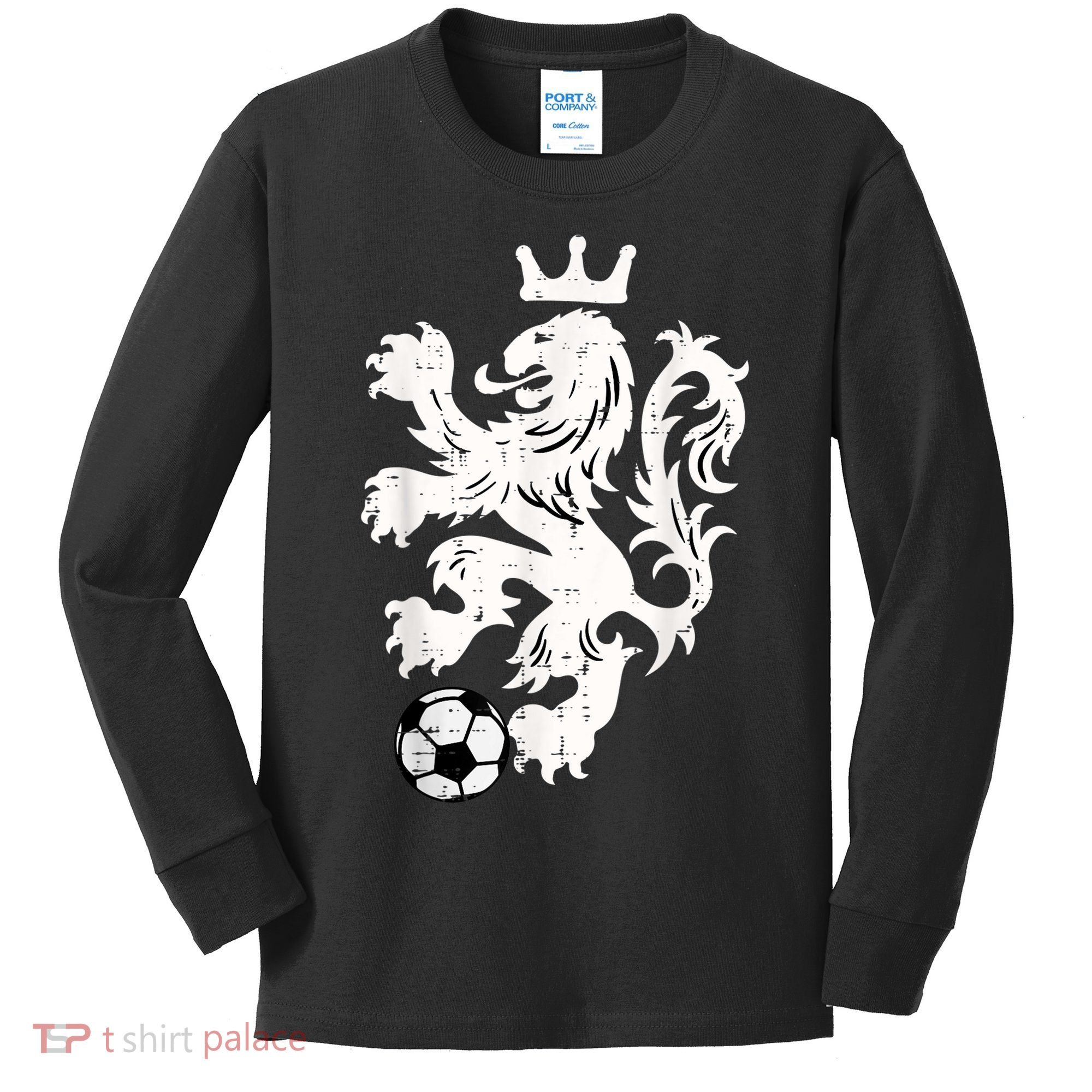 Netherlands Lion Dutch Orange Soccer Fan    Kids Long Sleeve Shirt